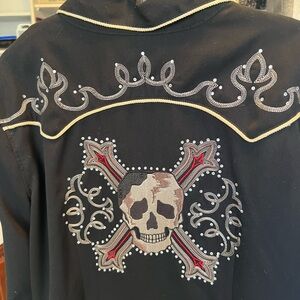 Panhandle slim retro western long sleeve button up sz xxl embroidered detail